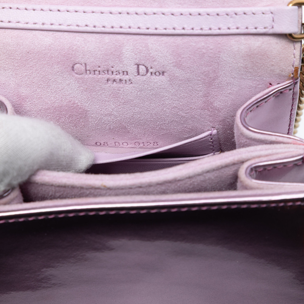 Pre-Loved Dior Metallic Studded Calfskin Vertical Diorama - Picture 6 of 8